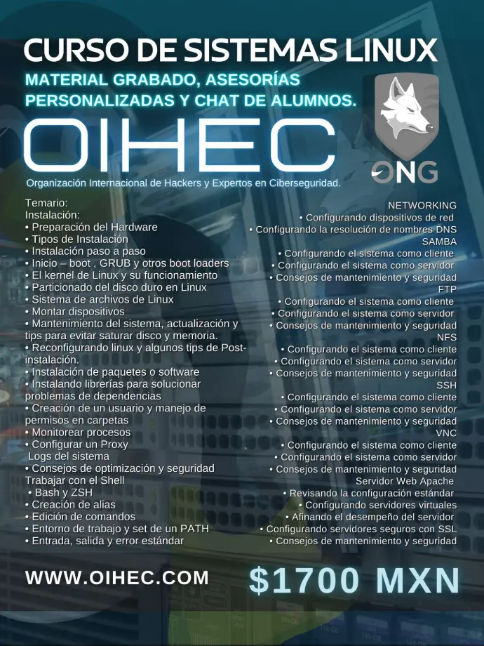 ​​​Anticipo 50% Curso Linux