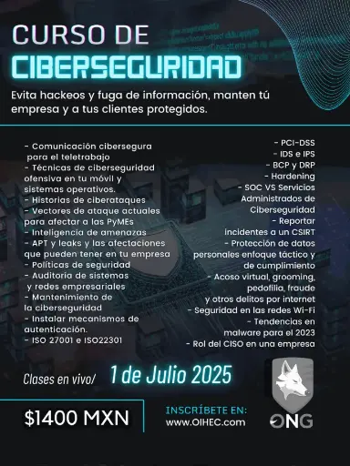 ​Anticipo 50% Curso
Ciberseguridad